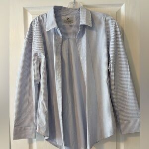 Cupio Blue and White Casual Button Down Shirt